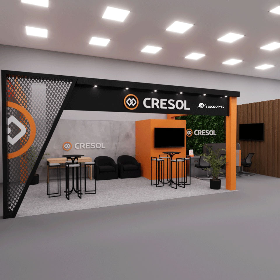 estande da Cresol Ativa para receber público na ExpoCaçador