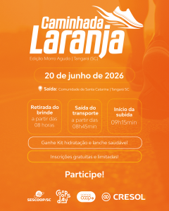 Feed CaminhadaLaranja 1 - 1ª Caminhada Laranja da Cresol Ativa acontece em ponto turístico de Tangará (SC) Feed CaminhadaLaranja 1 - 1ª Caminhada Laranja da Cresol Ativa acontece em ponto turístico de Tangará (SC)