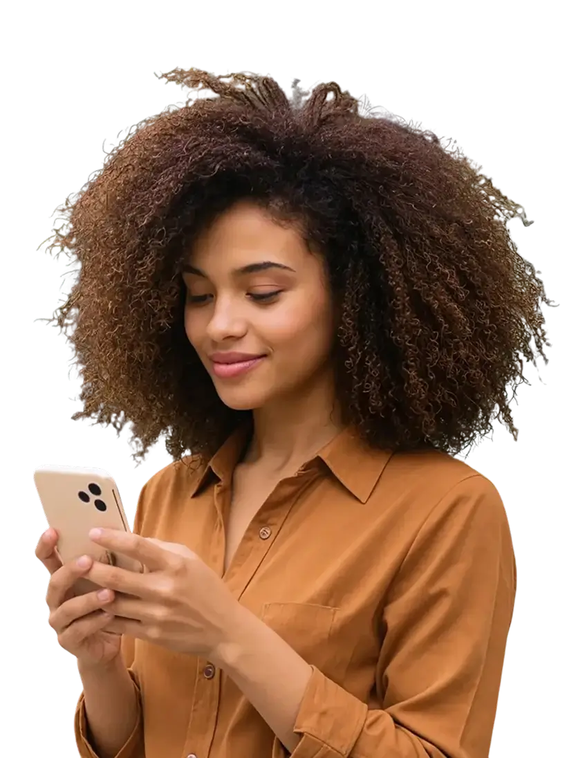 Mulher usando celular