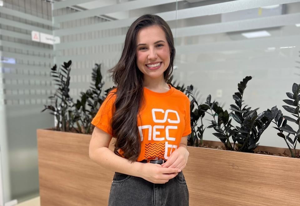 Jovem Emilin que representou a Cresol Raiz nesta edição do Juventude Conectada