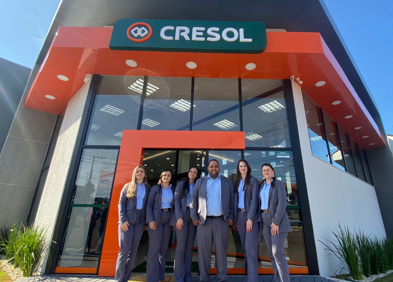Equipe da agencia de relacionamento Cresol em Catanduvas (PR)
