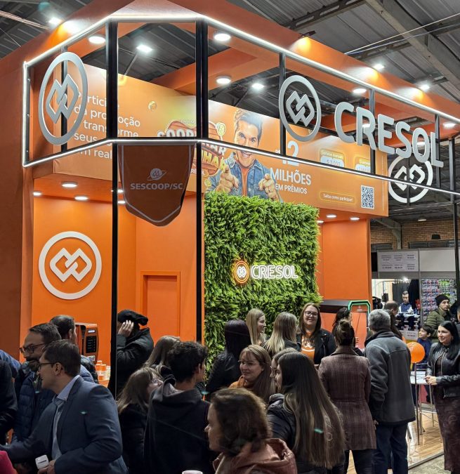 Espaço da Cresol Centro Serra na ExpoCentro foi ponto de encontro para negócios, conversas e fortalecimento de parcerias