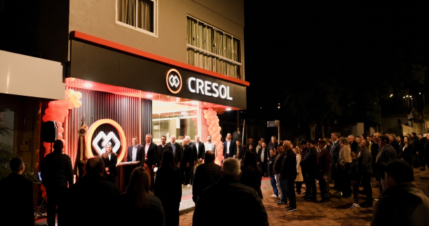 Fachada da nova agência da Cresol Evolução em Paraíso (SC).
