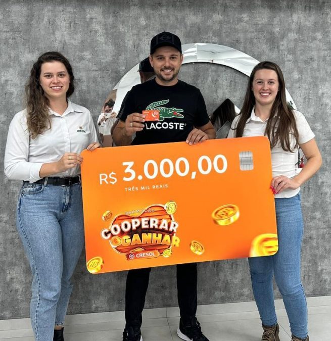 Cooperados da Cresol Raiz levam R$ 3 mil reais em segundo sorteio da campanha