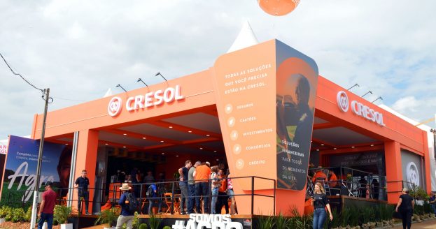 Estande da Cresol permanecerá em um dos locais privilegiados da feira.